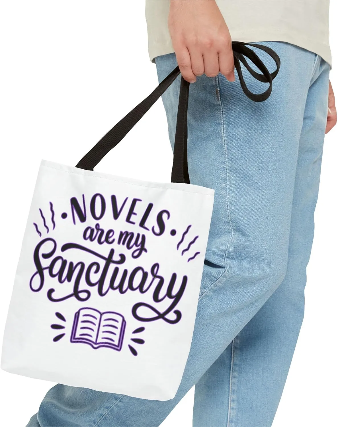 Novels are My Sanctuary Tote Bag - Perfect for Book Lovers & Readers