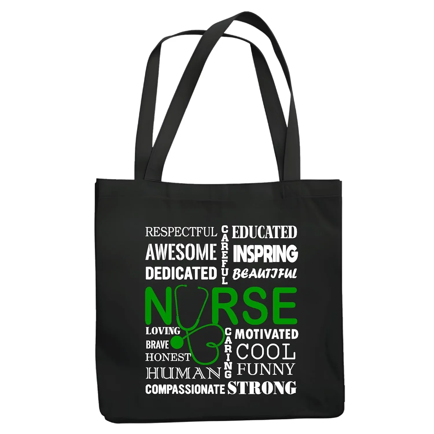 Nurse Careful Inspiring Cool Honest for Nurse Nursing Gift Black Multicolor Canvas Tote Bag