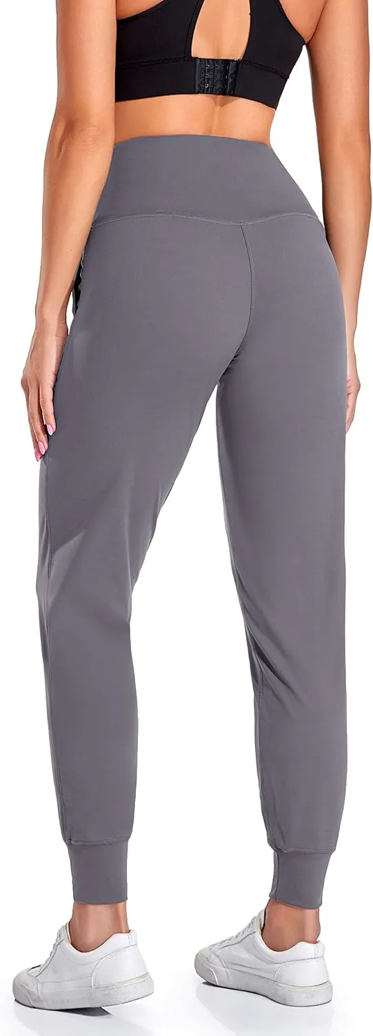 Oalka Women's Joggers High Waist Yoga Pockets Sweatpants Sport Workout Pants