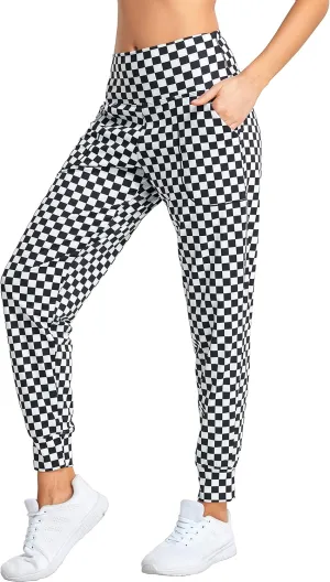Oalka Women's Joggers High Waist Yoga Pockets Sweatpants Sport Workout Pants