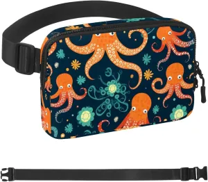Octopus Art-1090 Crossbody Fanny Pack for Men&Women,Belt Bag for Travel Casual Walking Running Hiking Cycling