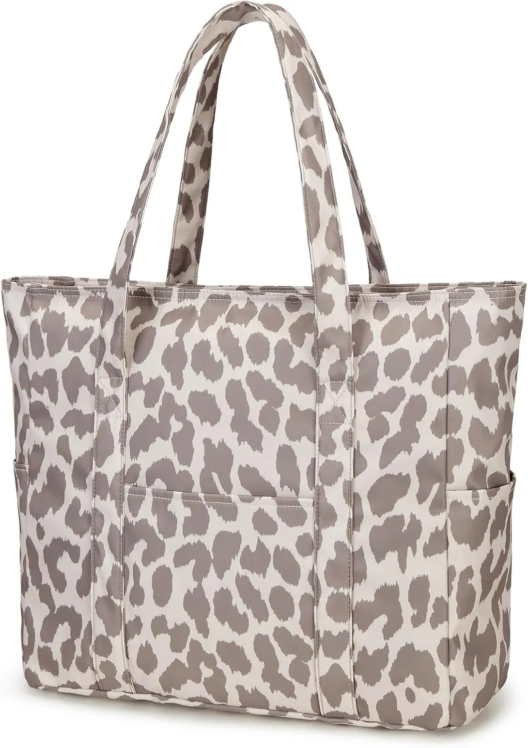 Octsky Roomy Beach Bags for Women - Waterproof Sandproof Beach Tote with Dual Zipper and Wet Pocket - 3 Outside Pockets