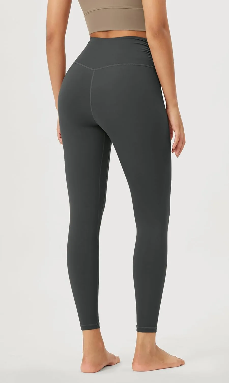 ODODOS Women's Cross Waist Yoga Leggings with Inner Pocket, 23"/25"/28" Gathered Crossover Workout Yoga Pants