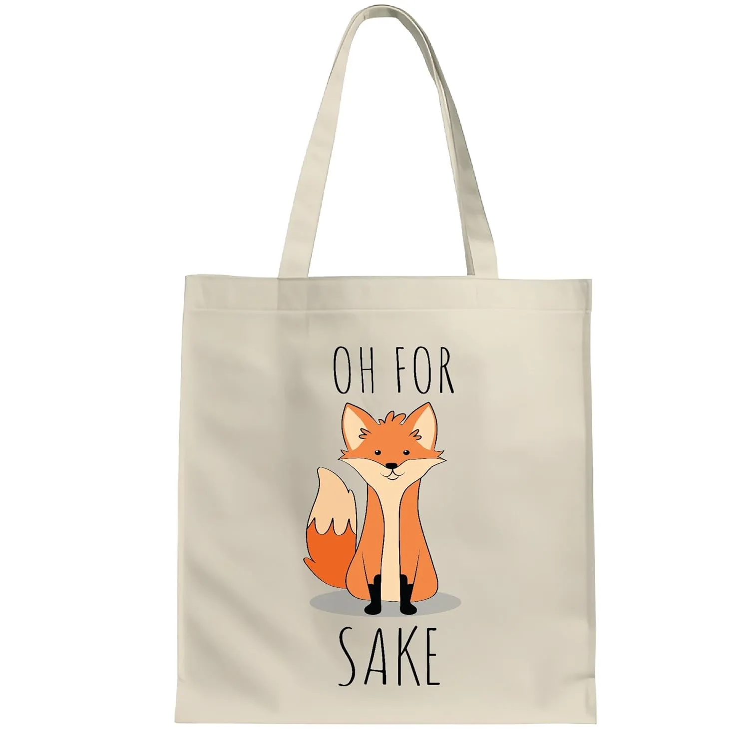 Oh For Fox Sake Gift for Funny Animal Lovers White Multicolor Canvas Tote Bag