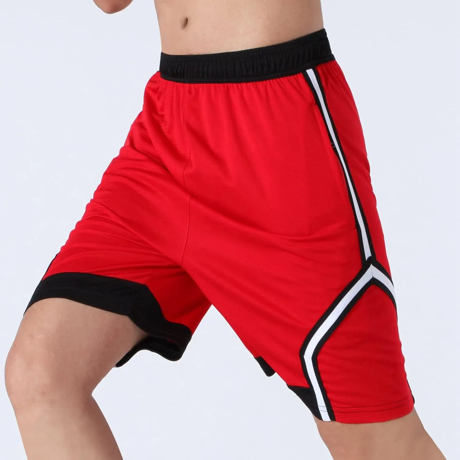 OPALOS 3 Pack Basketball Shorts for Men with Zipper Pockets,Active Athletic Shorts