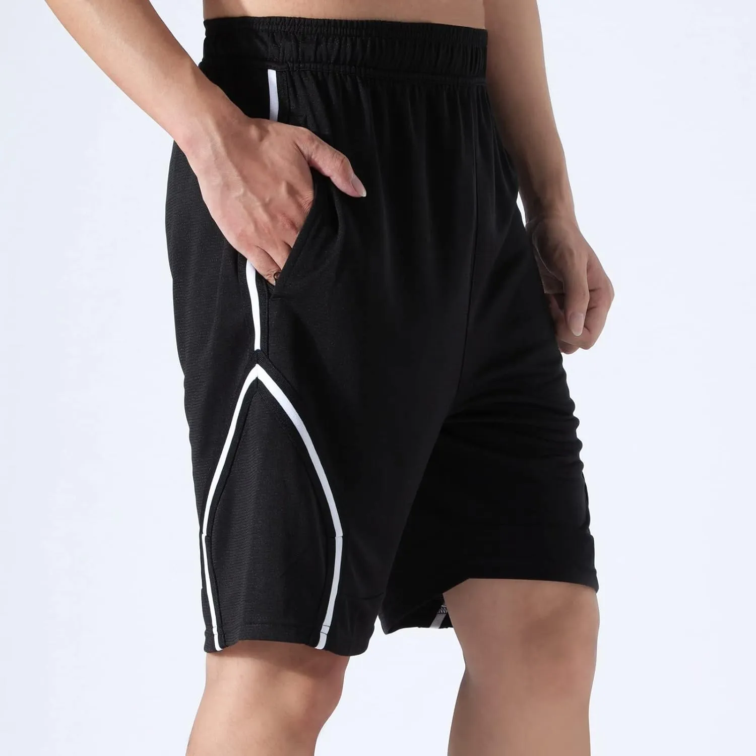 OPALOS 3 Pack Basketball Shorts for Men with Zipper Pockets,Active Athletic Shorts