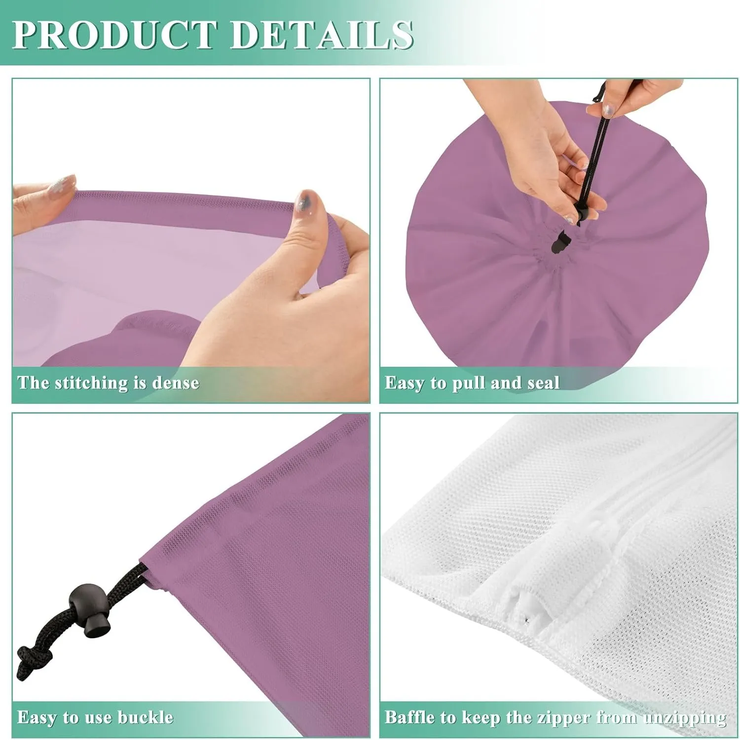 Opera Mauve Bra Washing Bag, Mesh Laundry Bag, Laundry Bag for Delicates