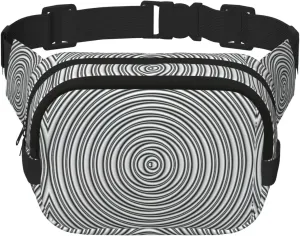 Optical Spin Illusion Print Waist Purse Square Double Layer Waist Bag Unisex Workout Crossbody Designer Bag