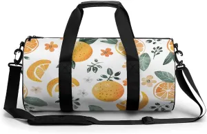 Oranges And Lemons Gym Bag Small Travel Duffle Bag with Compartment Carry On Weekender Bag for Women Men