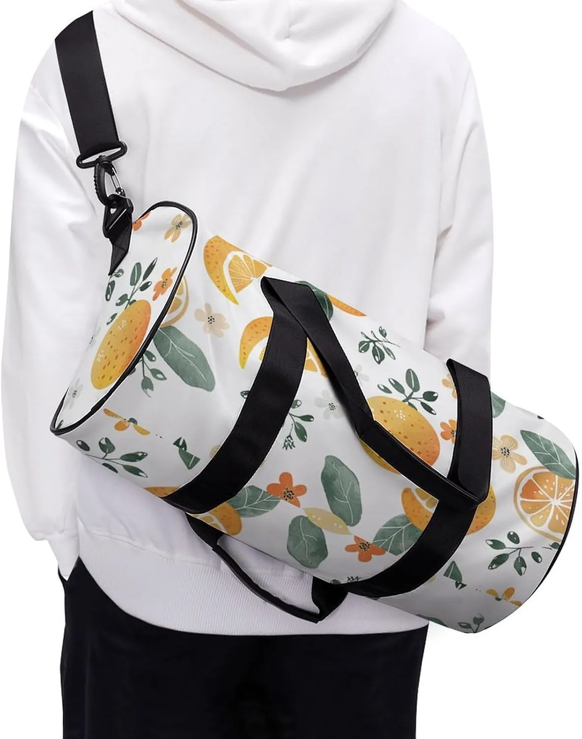 Oranges And Lemons Gym Bag Small Travel Duffle Bag with Compartment Carry On Weekender Bag for Women Men