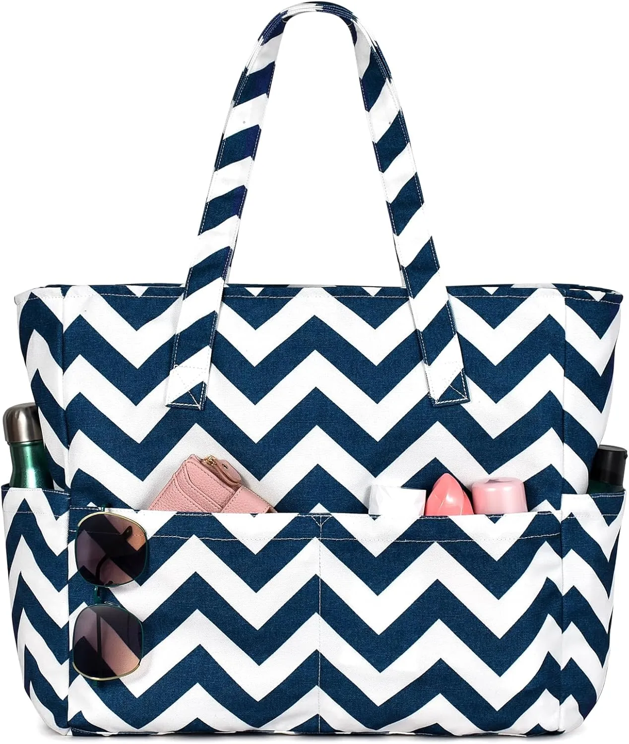oscaurt Beach Bags for Women Large Waterproof Sandproof Beach Tote Swim Pool Bag with Zipper for Travel Vacation Essentials