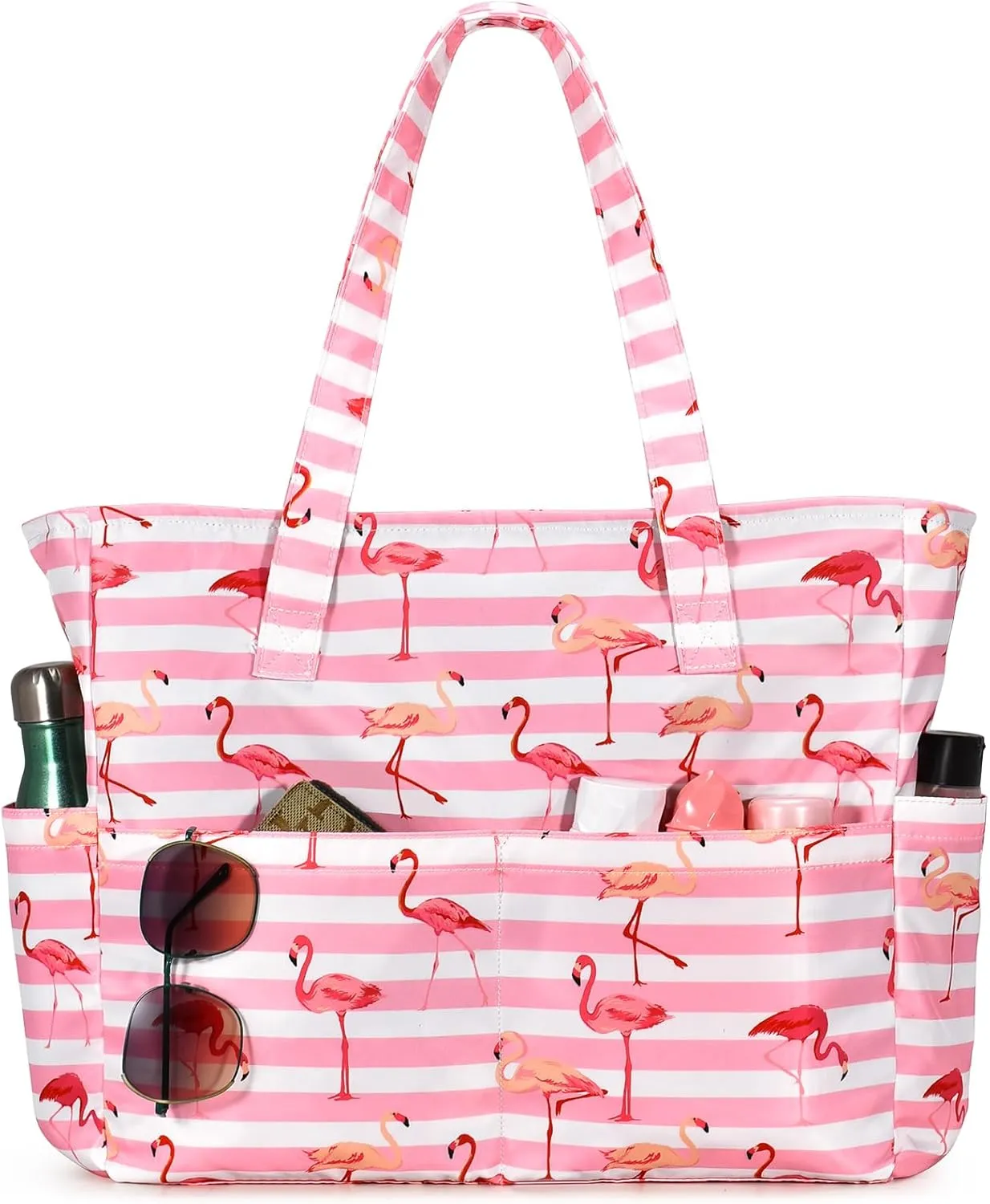 oscaurt Beach Bags for Women Large Waterproof Sandproof Beach Tote Swim Pool Bag with Zipper for Travel Vacation Essentials
