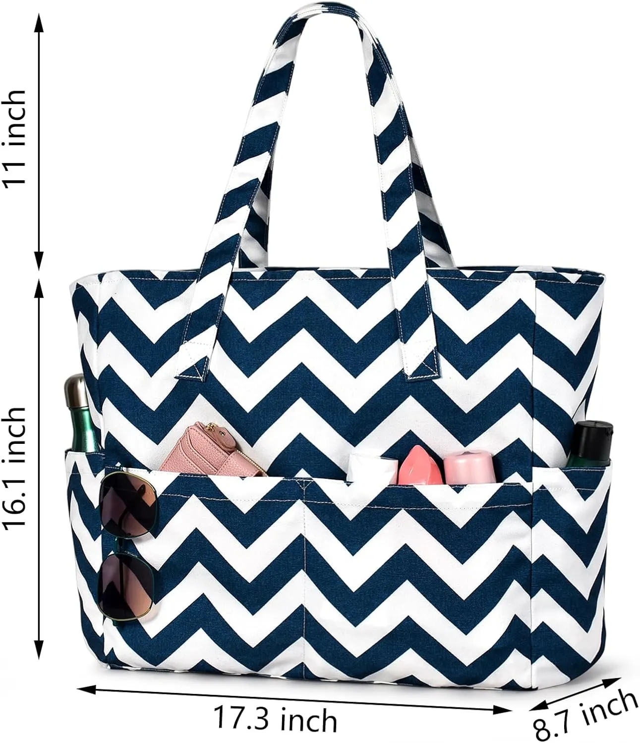 oscaurt Beach Bags for Women Large Waterproof Sandproof Beach Tote Swim Pool Bag with Zipper for Travel Vacation Essentials