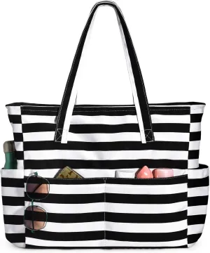 oscaurt Beach Bags for Women Large Waterproof Sandproof Beach Tote Swim Pool Bag with Zipper for Travel Vacation Essentials