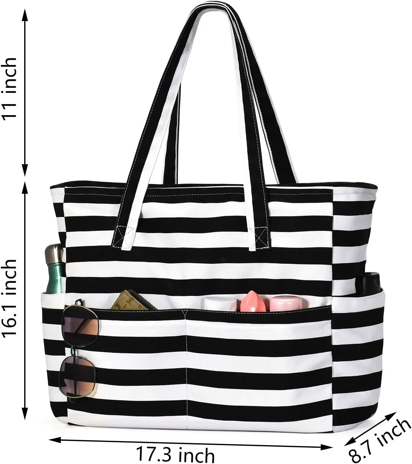 oscaurt Beach Bags for Women Large Waterproof Sandproof Beach Tote Swim Pool Bag with Zipper for Travel Vacation Essentials