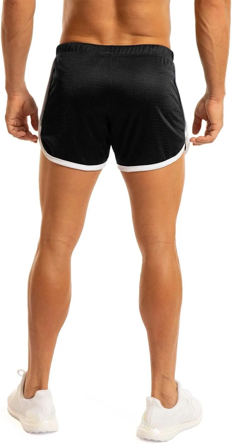 Ouber Men's Fitted Shorts Bodybuilding Workout Gym Running Tight Lifting Shorts