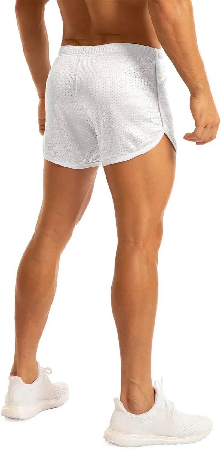 Ouber Men's Fitted Shorts Bodybuilding Workout Gym Running Tight Lifting Shorts