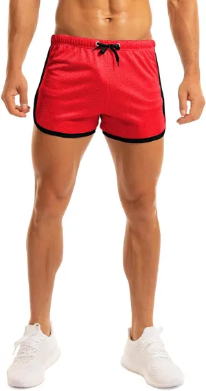 Ouber Men's Fitted Shorts Bodybuilding Workout Gym Running Tight Lifting Shorts
