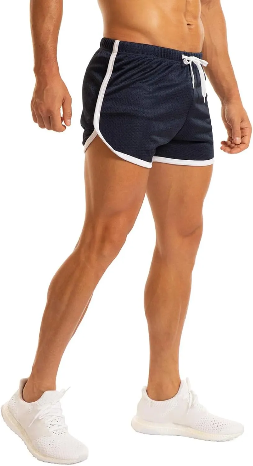 Ouber Men's Fitted Shorts Bodybuilding Workout Gym Running Tight Lifting Shorts