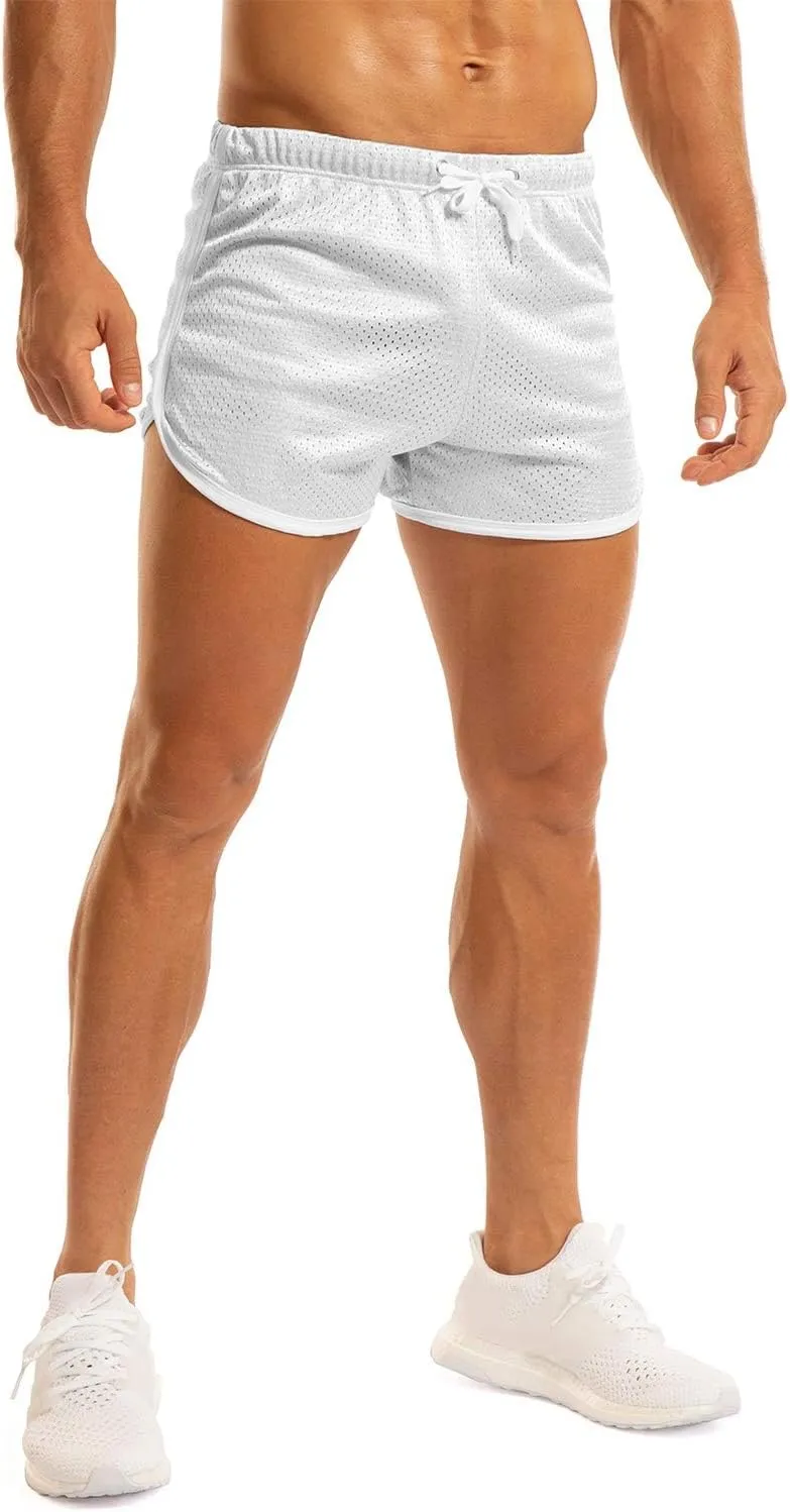 Ouber Men's Fitted Shorts Bodybuilding Workout Gym Running Tight Lifting Shorts