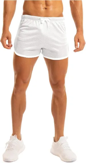 Ouber Men's Fitted Shorts Bodybuilding Workout Gym Running Tight Lifting Shorts