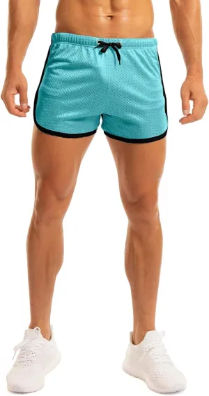Ouber Men's Fitted Shorts Bodybuilding Workout Gym Running Tight Lifting Shorts