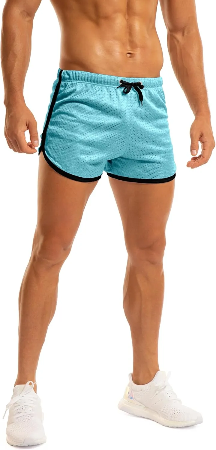 Ouber Men's Fitted Shorts Bodybuilding Workout Gym Running Tight Lifting Shorts