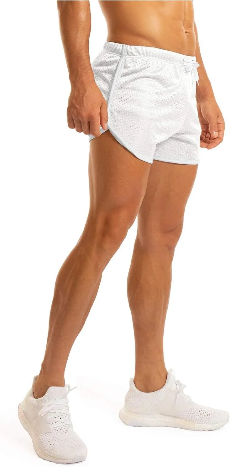 Ouber Men's Fitted Shorts Bodybuilding Workout Gym Running Tight Lifting Shorts