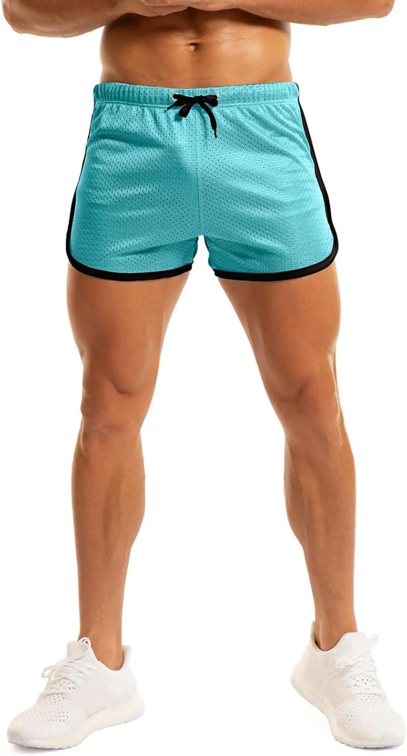 Ouber Men's Fitted Shorts Bodybuilding Workout Gym Running Tight Lifting Shorts
