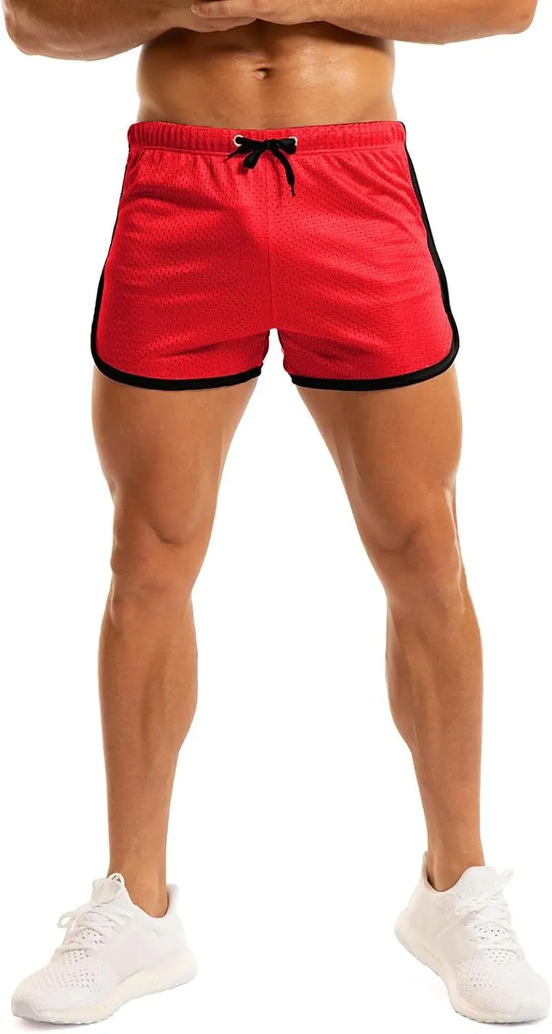 Ouber Men's Fitted Shorts Bodybuilding Workout Gym Running Tight Lifting Shorts