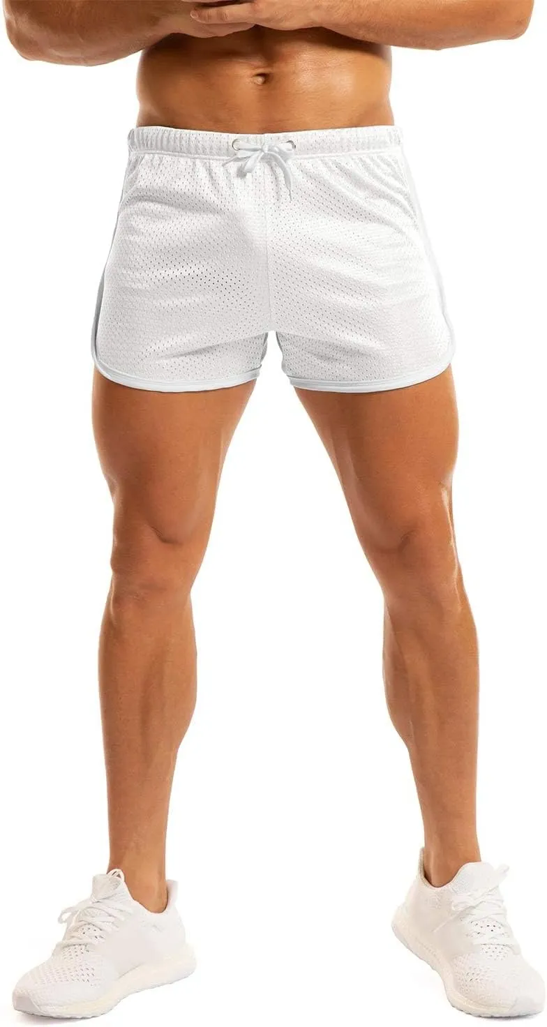 Ouber Men's Fitted Shorts Bodybuilding Workout Gym Running Tight Lifting Shorts