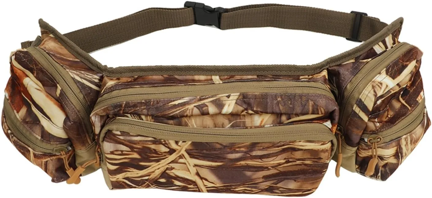 Outdoor Fishing Waist Bag Adjustable Camou - flage Lint Waist Storage Pouch Hiking Mountaineering Fanny Pack for Men Women Rainproof Durable