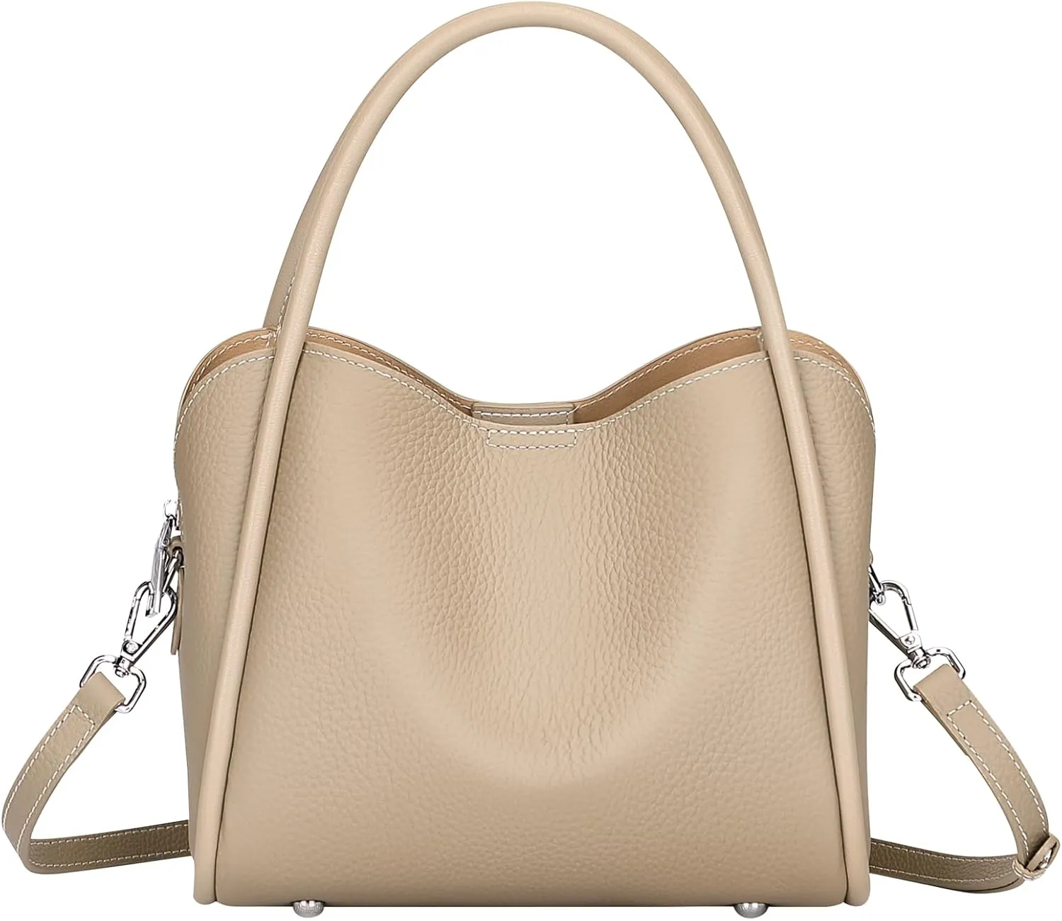 Over Earth Genuine Leather Satchel Handbags for Women Small Top Handle Crossbody Bag with Two Straps