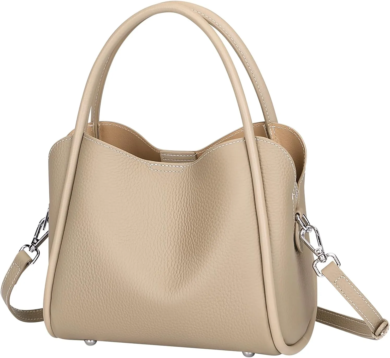 Over Earth Genuine Leather Satchel Handbags for Women Small Top Handle Crossbody Bag with Two Straps