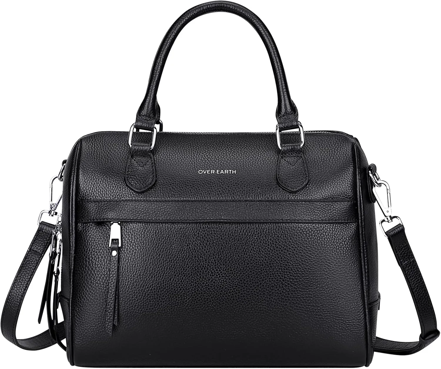 Over Earth Genuine Leather Satchel Top-Handle Handbags for Women Ladies Crossbody Bag