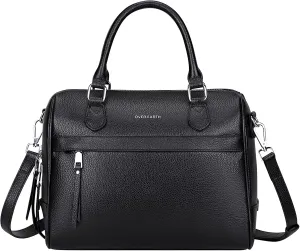 Over Earth Genuine Leather Satchel Top-Handle Handbags for Women Ladies Crossbody Bag