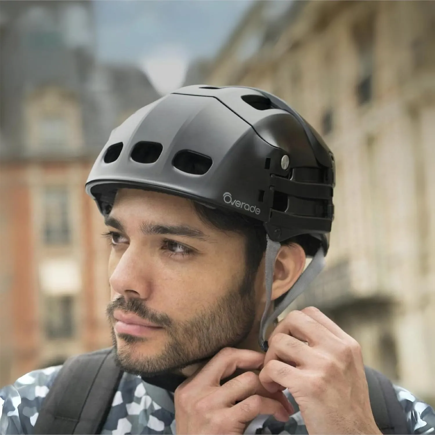 Overade Plixi Foldable Helmet - for Bike, Kick Scooter, e-Bike - Volume Divided by 3 when Folded- Same Protection as Classic Helmet