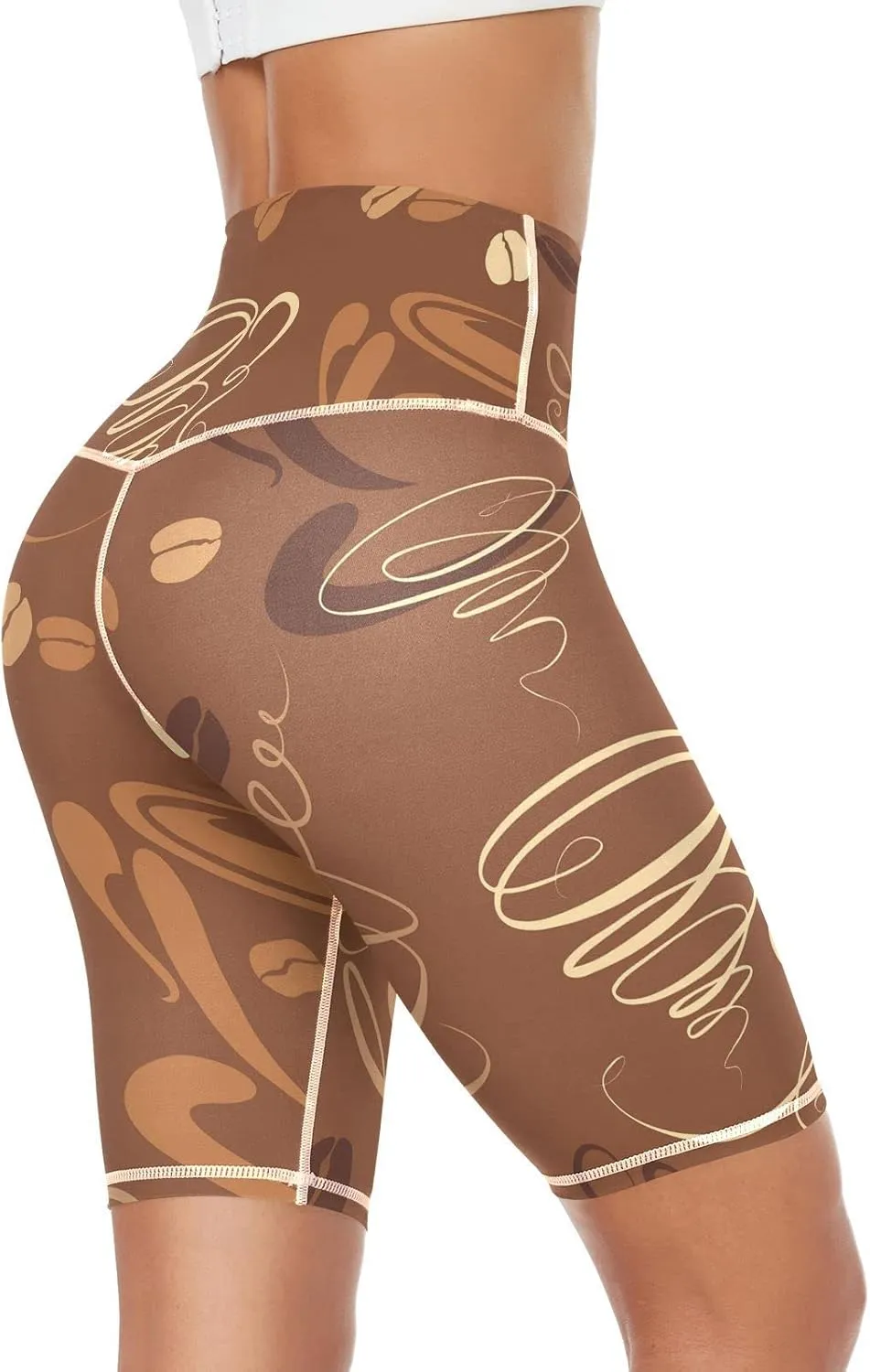 Oyihfvs Women's High Waist Yoga Pants Pocket Tummy Control Training Half Pants (XS-2L)