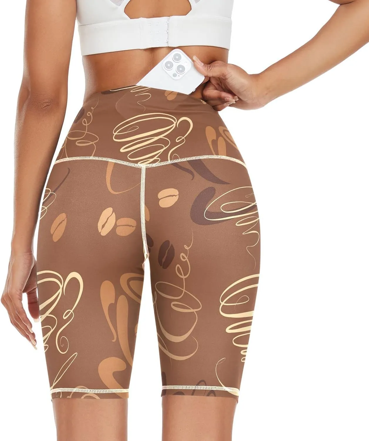 Oyihfvs Women's High Waist Yoga Pants Pocket Tummy Control Training Half Pants (XS-2L)