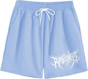 OYOANGLE Men's Graphic Drawstring Shorts Athletic Sport Gym Workout Shorts