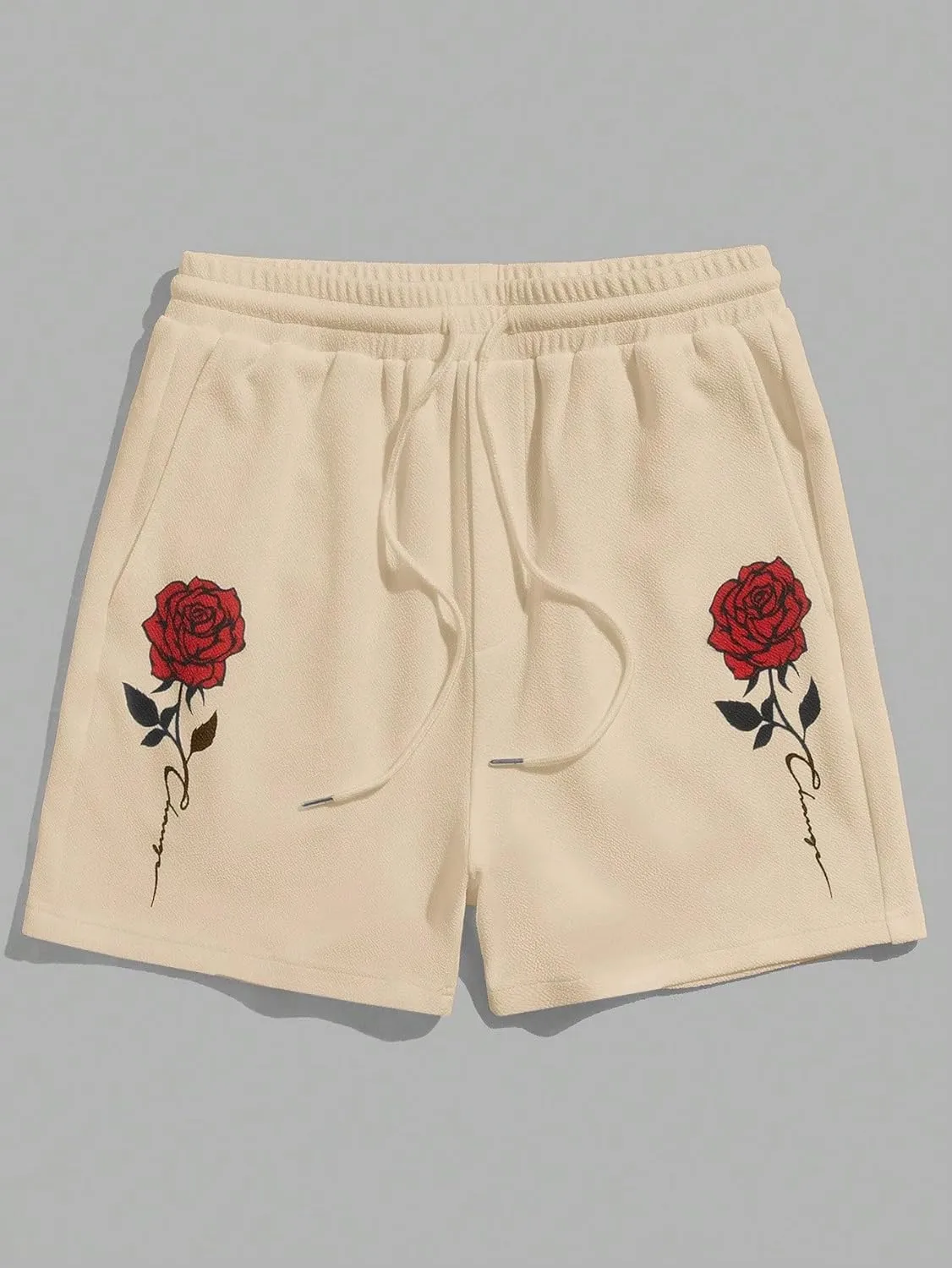 OYOANGLE Men's Graphic Drawstring Shorts Athletic Sport Gym Workout Shorts