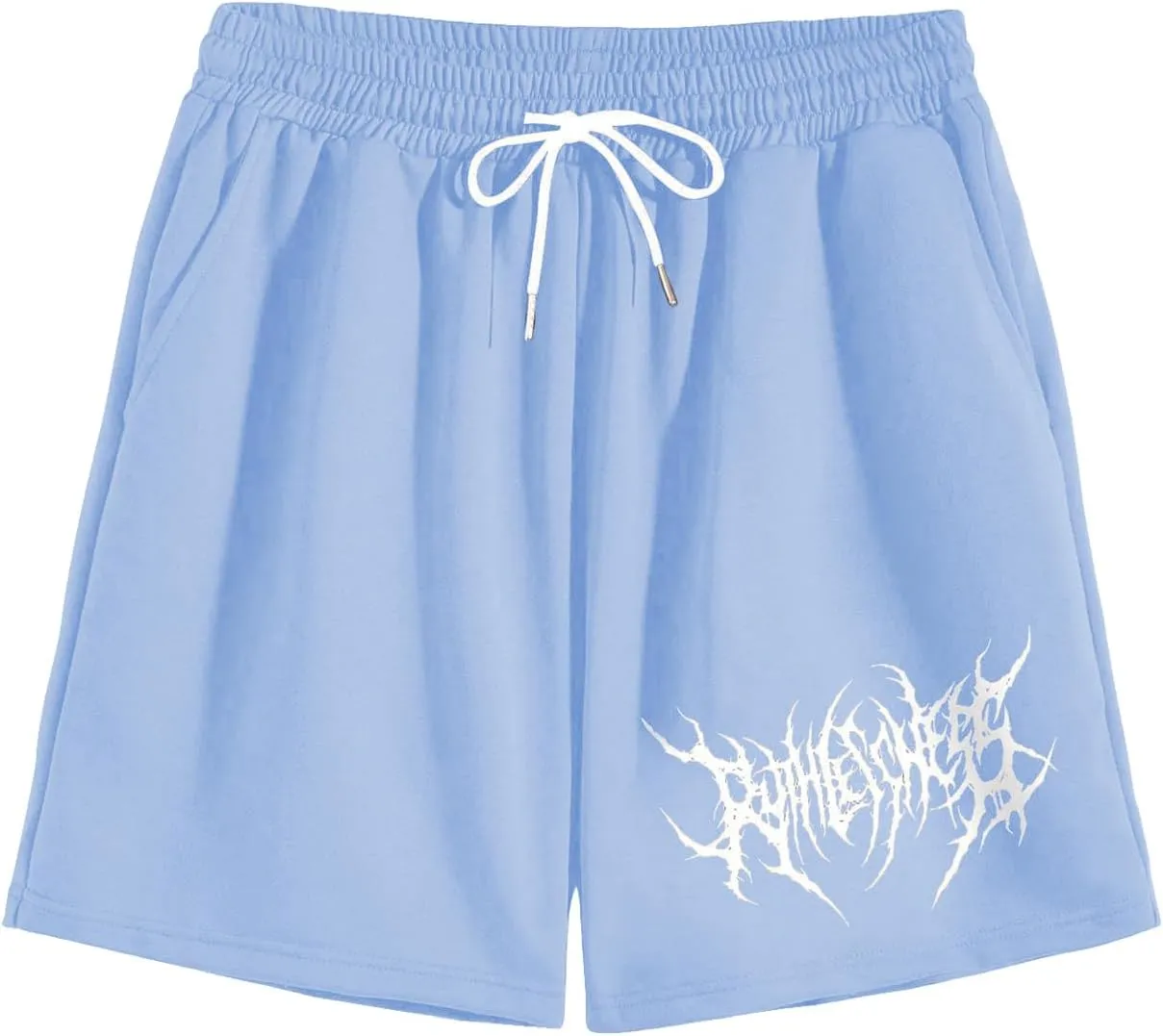 OYOANGLE Men's Graphic Drawstring Shorts Athletic Sport Gym Workout Shorts