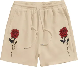 OYOANGLE Men's Graphic Drawstring Shorts Athletic Sport Gym Workout Shorts
