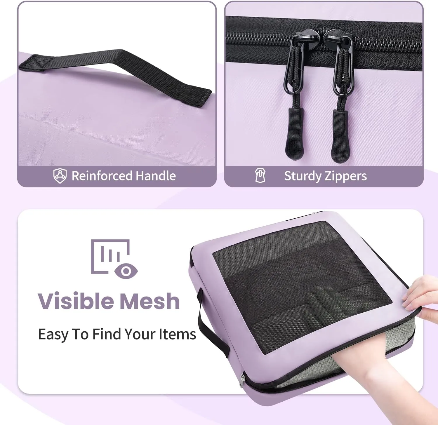 Packing Cubes for Travel | 10 Set Purple|Durable Luggage Organizer 4 Size(Extra Large, Large, Medium, Small),Comprehensive Cubes for Toiletry,Underwear, Shoe,Travel Essentials,Efficient Women Gifts