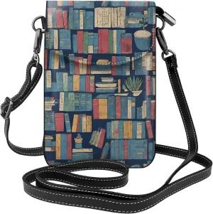 Passport, Credit Card Casual Phone Wallet - Anti-Theft Water Resistant Multifunctional Totebag Book Bookshelf Art Wristlet Convertible Cross Body Bag