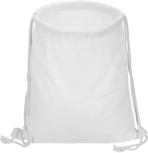 PATIKIL Cotton Drawstring Bags, Cotton Canvas Drawstring Backpack Foldable Sports Gym Bags for Women Men Gym Sports Trip, White