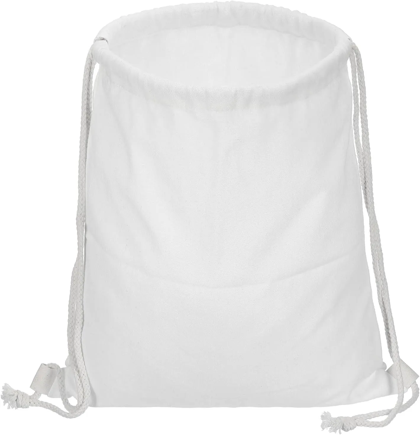 PATIKIL Cotton Drawstring Bags, Cotton Canvas Drawstring Backpack Foldable Sports Gym Bags for Women Men Gym Sports Trip, White