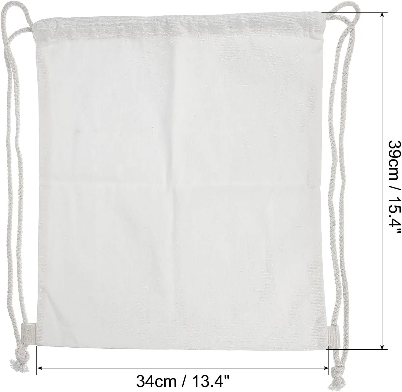 PATIKIL Cotton Drawstring Bags, Cotton Canvas Drawstring Backpack Foldable Sports Gym Bags for Women Men Gym Sports Trip, White