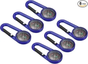 PATIKIL Keychain Compass, Camping Compass with Buckle for Hiking Hunting Travelling Party Favors