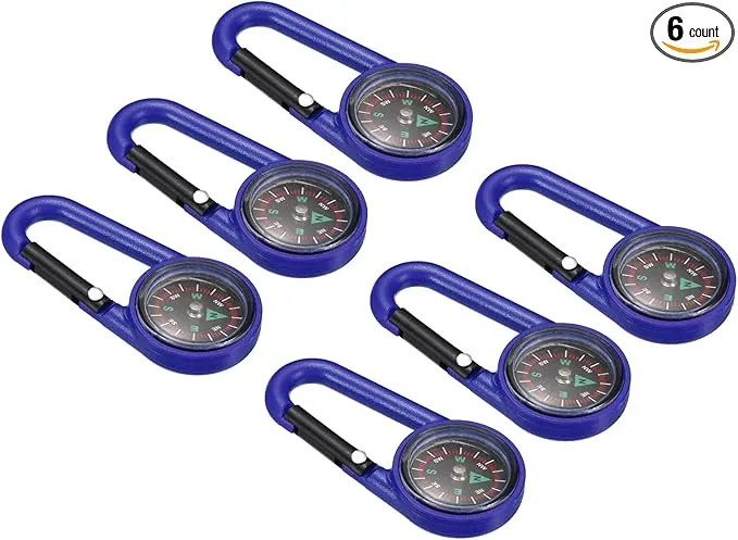 PATIKIL Keychain Compass, Camping Compass with Buckle for Hiking Hunting Travelling Party Favors
